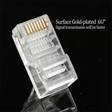 100pcs RJ 45 Connector FTP UTP CAT5E CAT6 8 Ports Internet Netwok Connector Gold Plated Crystal Head